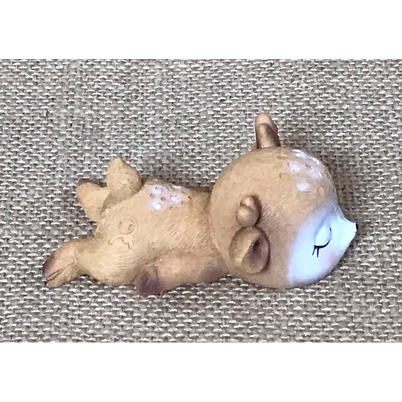 Elf Deer Resin Figurine Lying Flat Storybook Fairytale Fantasy Whimsical Kitsch - Picture 4 of 5